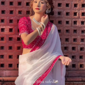 Chiffon Saree with Stone Work – Elegant Evening Drape