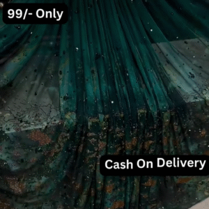 Premium georgette fabric with fine thread embroidery