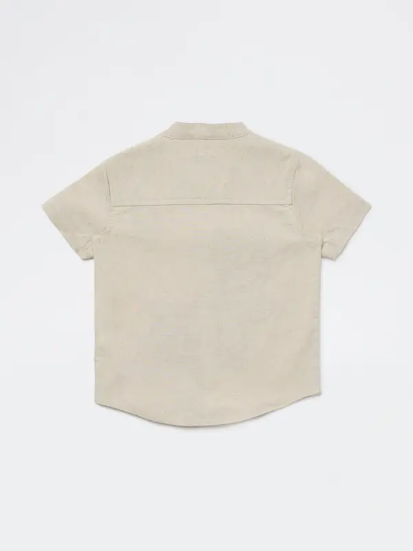 Beige Bloom Mandarin Shirt