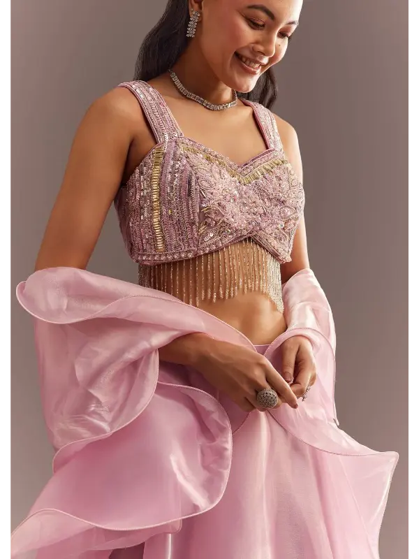 MG_187_3 Blush Ruffle Sequin Lehenga Set