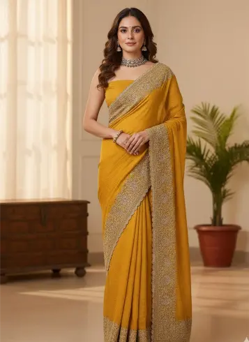 Royal Mustard Elegance Saree