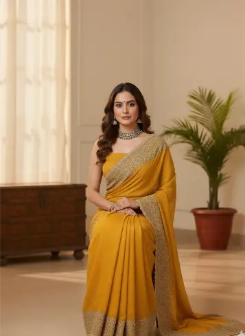 Royal Mustard Elegance Saree