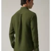 Olive Pure Linen Slim Shirt