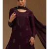 Royal Wine Embellished Sharara Set