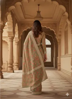 Emerald Grace Paisley Saree