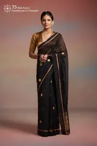 Royal Noir Chanderi Saree