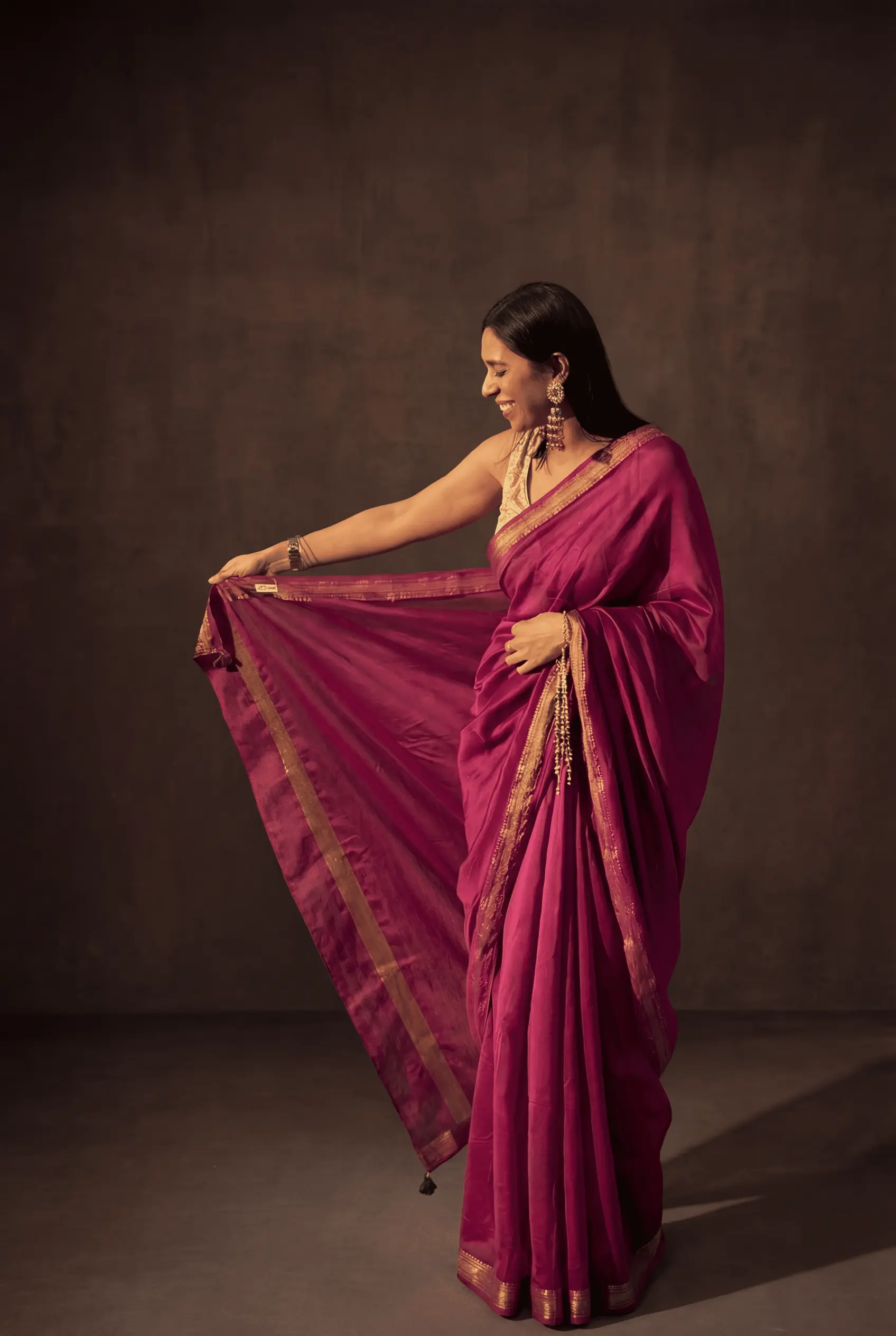 Royal Plum Cotton Silk Saree