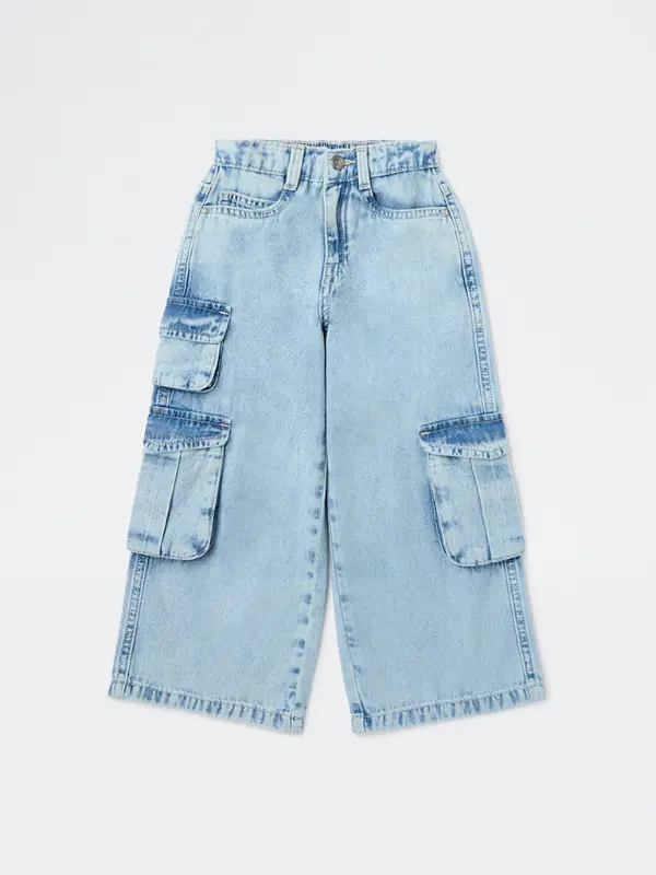 SkyTrail Light Wash Cargo Jeans